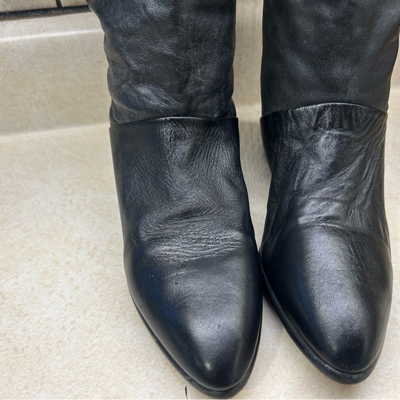Tall black leather boots 6.5 - Picture 3 of 8
